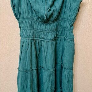 Trixxi Elegant kelly green mini sun Dress sz m boho, cottagecore, sunshine, beac